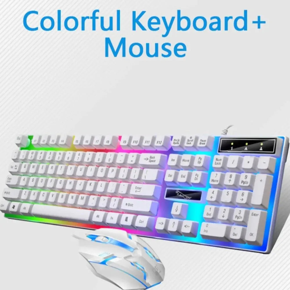 Ninja Dragons White Knight Gaming Keyboard and Mouse Set - Shakefav.com