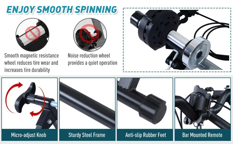 Soozier Indoor Magnetic Bike Bicycle Trainer Stand 5 Level Resistance - Shakefav.com