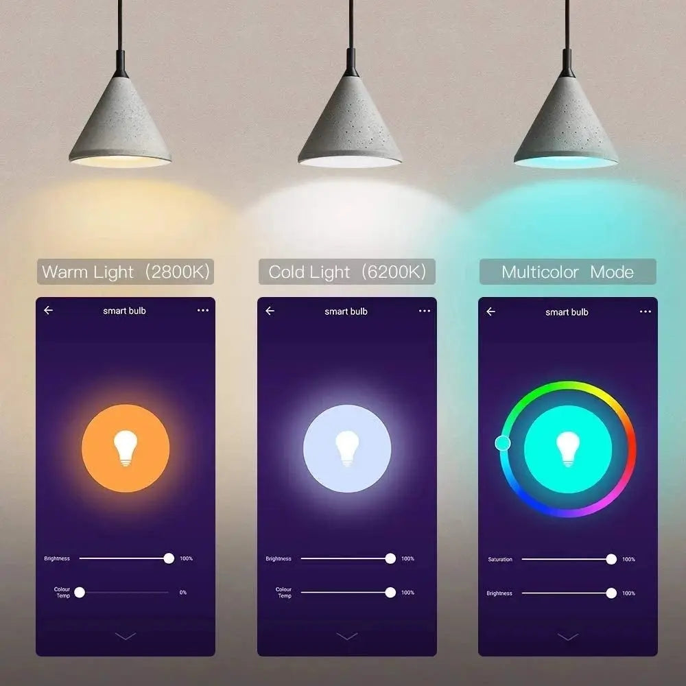 Smart Bulb E26 Wifi Light Compatible with Tuya Alexa Google Assistant Teal Simba