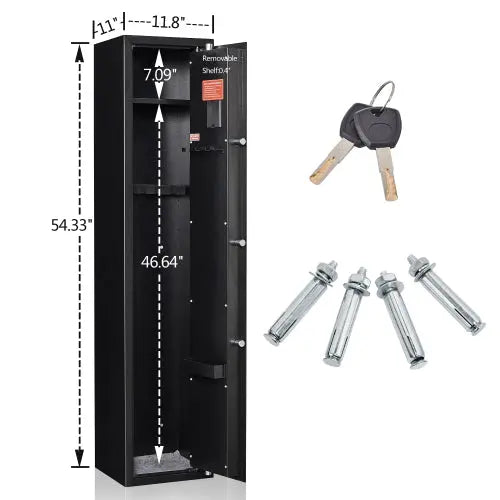 Black Stainless Steel Gun Security Cabinet with Electronic Keypad - Shakefav.com