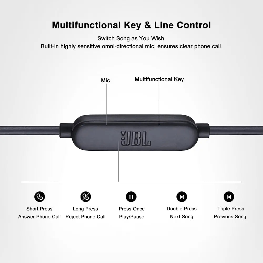 JBL LIVE100 3.5mm Wired Earphones Stereo Sound Line Control - Shakefav.com