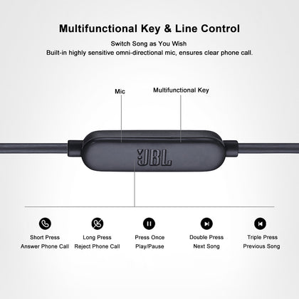 JBL LIVE100 Écouteurs filaires 3,5 mm Contrôle de ligne sonore stéréo