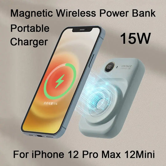 Magnetic Power Bank With Dual-Line Mini Powerbank Portable Charger - Shakefav.com