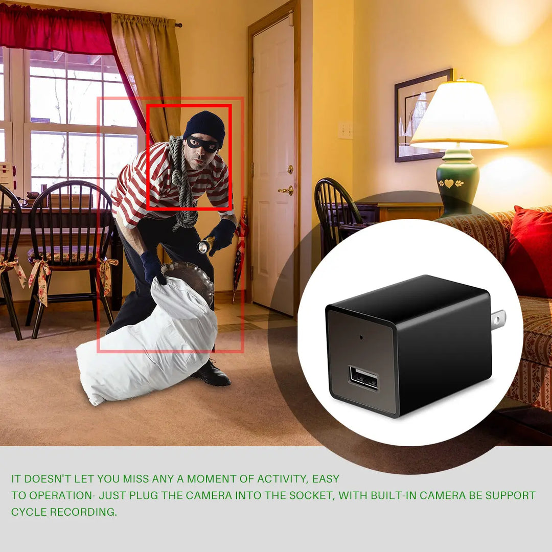 HD 1080P WIFI Camera Adapter Hidden Wall Charger-Hidden Camera Wall Charger - Shakefav.com