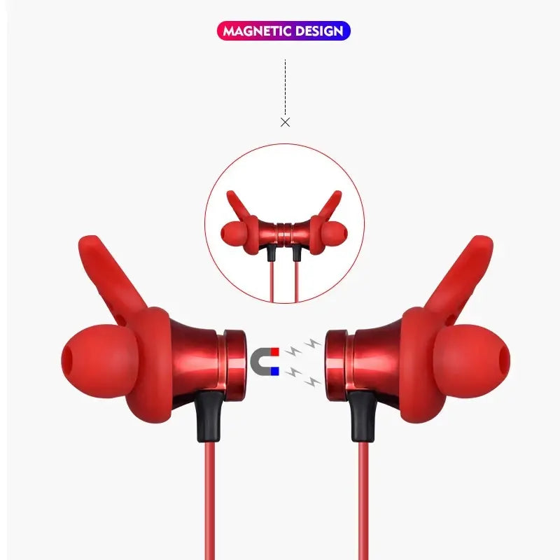 Sports Bluetooth Earphone Magnetic Wireless Headset Support TF - Shakefav.com