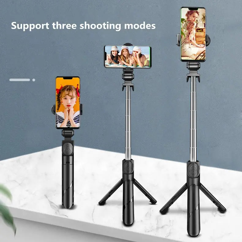 3 In 1 Tripod Bluetooth Selfie Stick with Fill Light for Smartphone - Shakefav.com