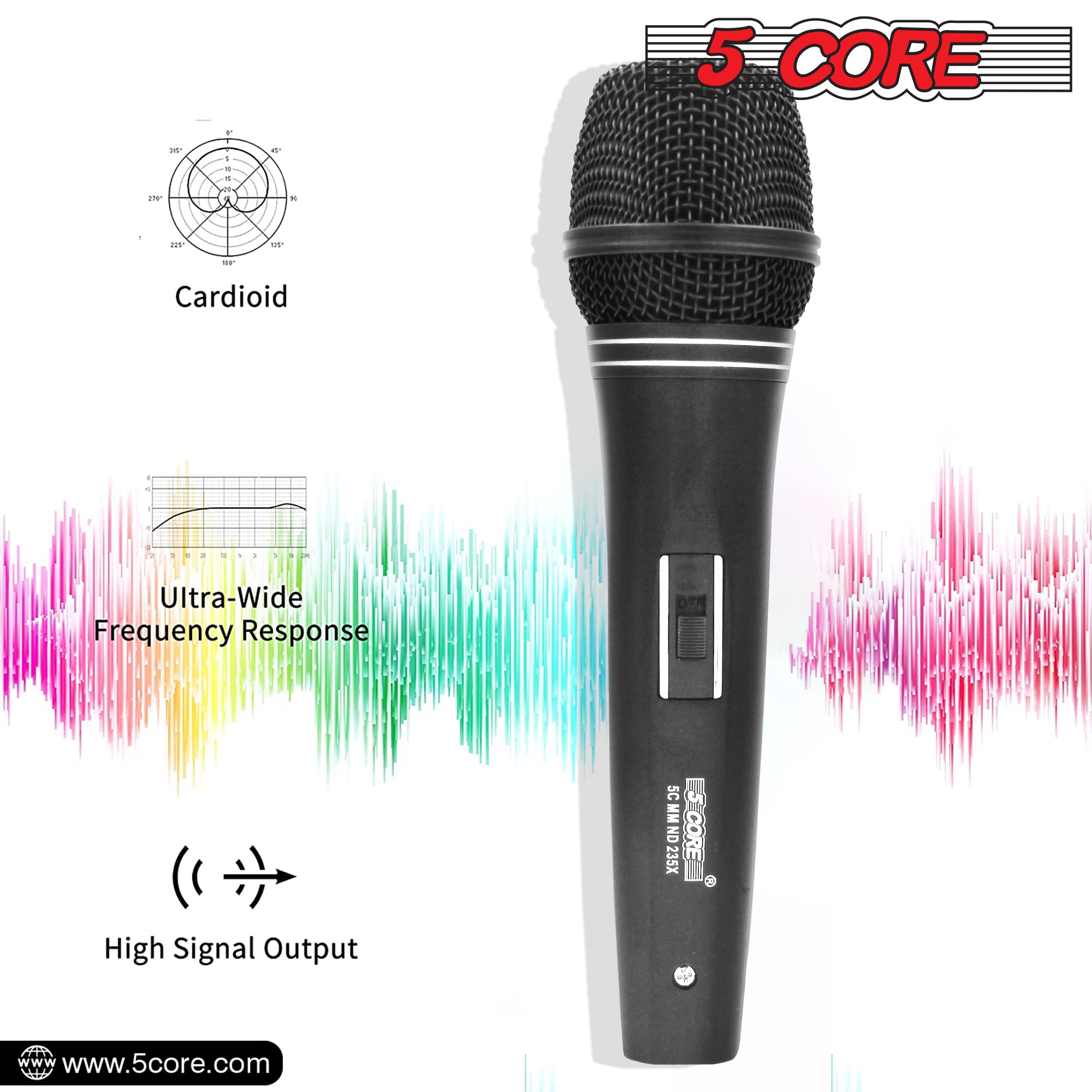 Dynamic Mic XLR Audio Cardiod Vocal Karaoke Singing ND 235X 2PCS