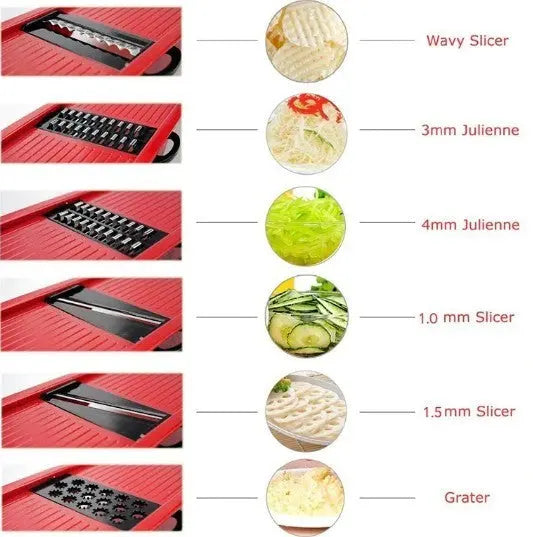 Stainless Steel 6 Blades Vegetable Slicer - Shakefav.com