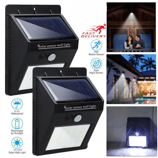 Waterproof 20 LED Solar Motion Sensor Wall Light - Shakefav.com