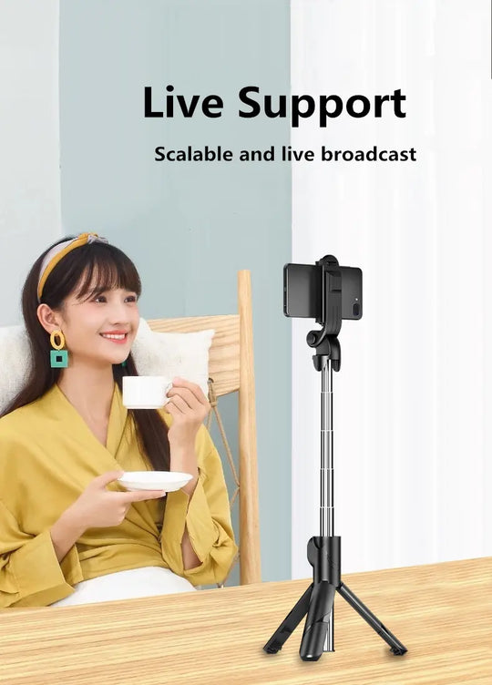 3 In 1 Tripod Bluetooth Selfie Stick with Fill Light for Smartphone - Shakefav.com