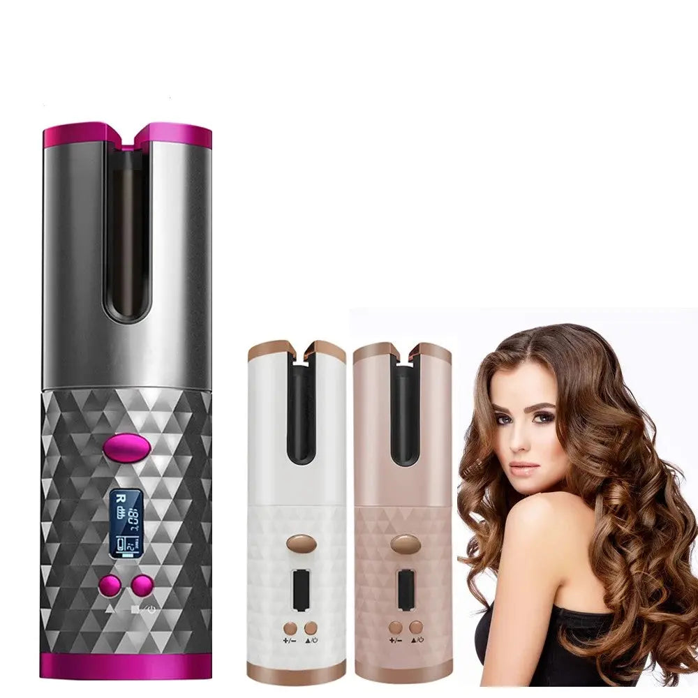 LCD Display Cordless Hair Curler Rollers Rotating Hair Curler-LCD Display Hair Curler - Shakefav.com