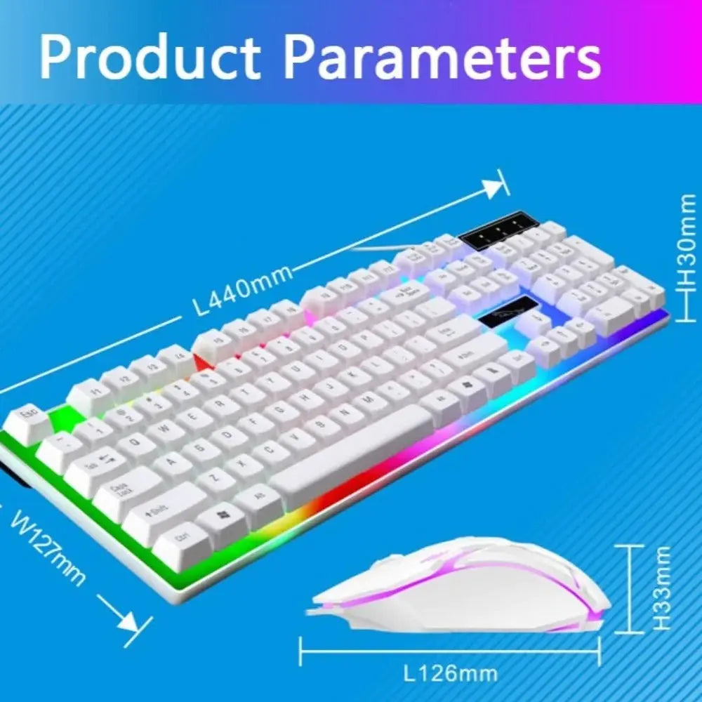 Ninja Dragons White Knight Gaming Keyboard and Mouse Set - Shakefav.com