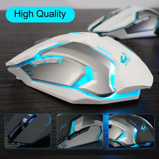 Ninja Dragon Stealth 7 Wireless Silent LED Gaming Mouse - Shakefav.com