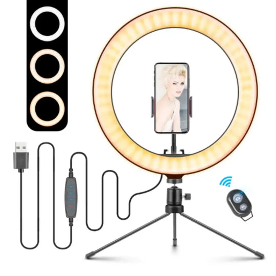 10" Table Top Selfie LED Lamp Yellow Pandora