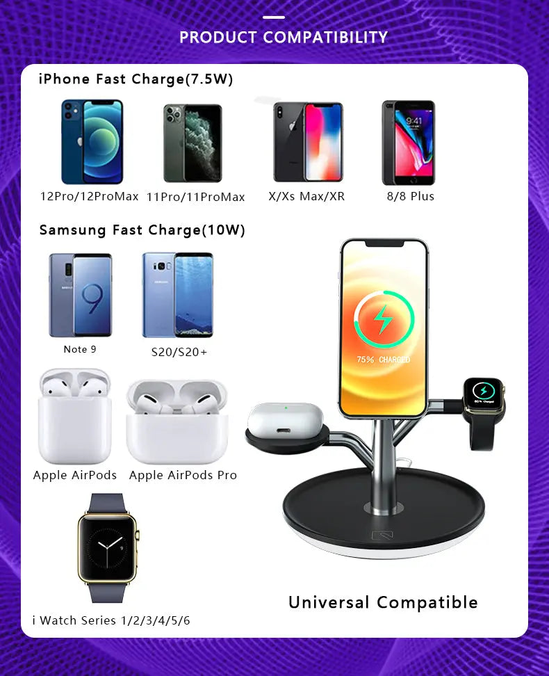 Universal Wireless Charging Stand for Iphone Apple Watch Airpods - Shakefav.com