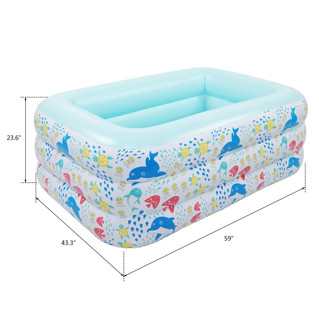 59" X 43.3" X 23.6" Inflatable Swim Pool for Kids - Shakefav.com