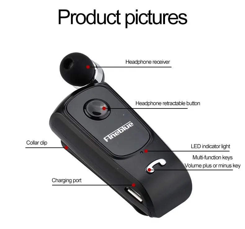 Wear Clip Wireless CSR Bluetooth Handsfree Headset for Driving - Shakefav.com