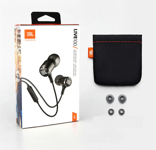 JBL LIVE100 3.5mm Wired Earphones Stereo Sound Line Control - Shakefav.com