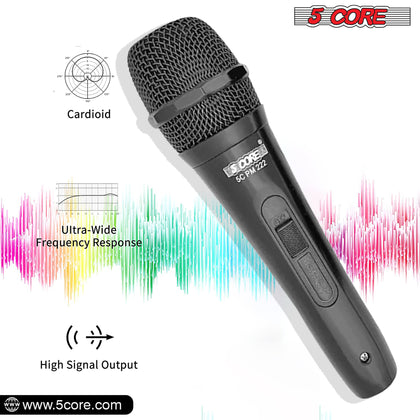 5 Core Professional Microphone Audio Dynamic Cardiod Karaoke PM222