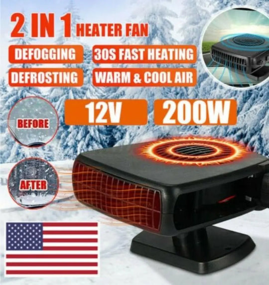 Powerful 200W 2 in 1 Car Heater Windshield Defroster - Shakefav.com