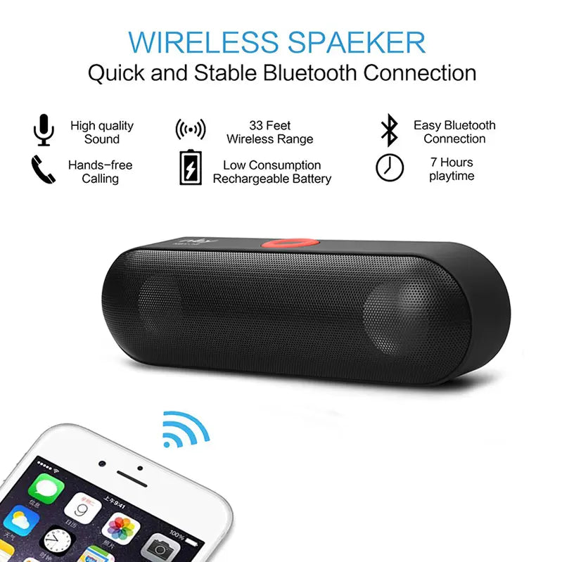 3D Stereo Music Surround Portable Wireless Bluetooth Speakers -3D stereo speakers - Shakefav.com