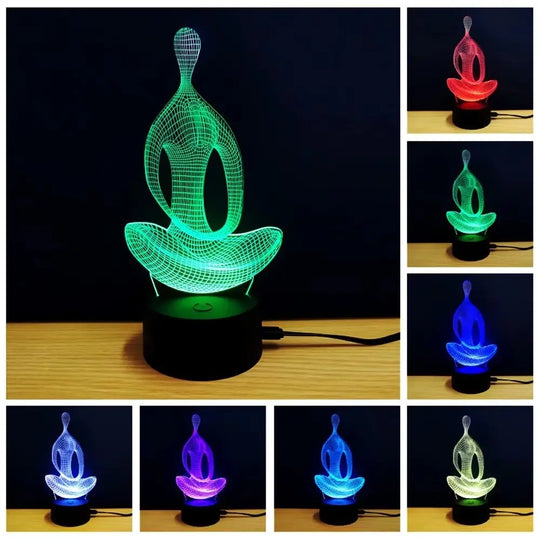 3D Colorful Yoga Model Lamp-3D Yoga Lamp - Shakefav.com