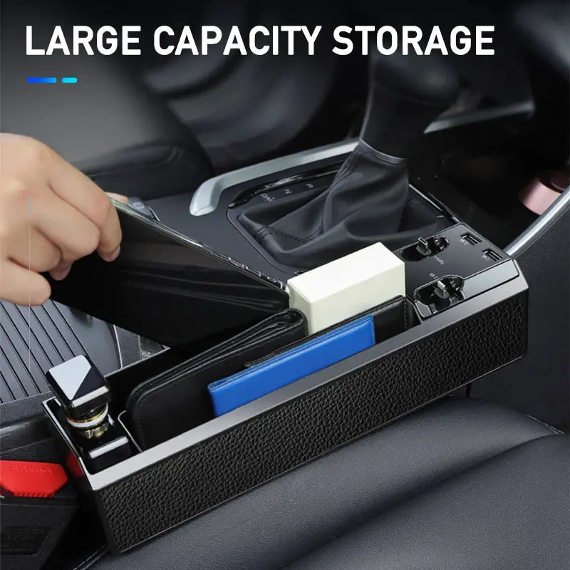 Car Seat Side Organizer with Charger Cable Car Seat Gap Storage Box - Shakefav.com