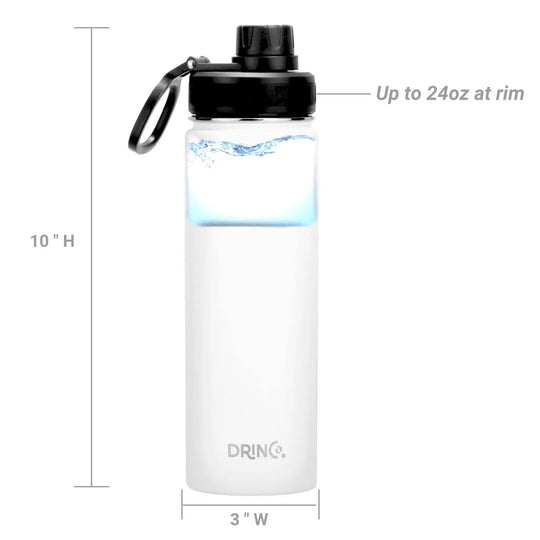 DRINCO® 22oz Stainless Steel Sport Water Bottle - Artic White - Shakefav.com