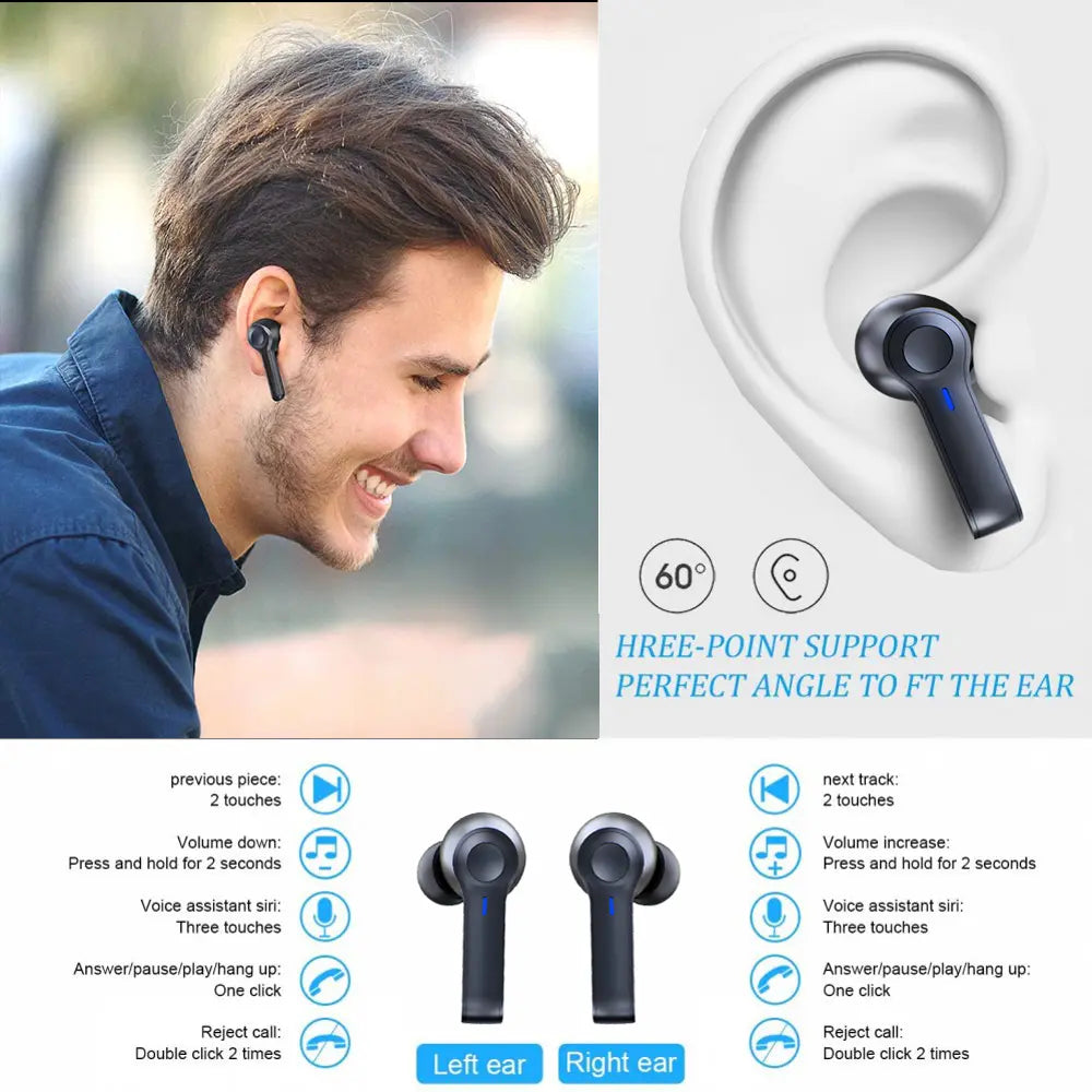 LED Display Wireless Earbuds TWS 5.0 Bluetooth Earphone - Shakefav.com