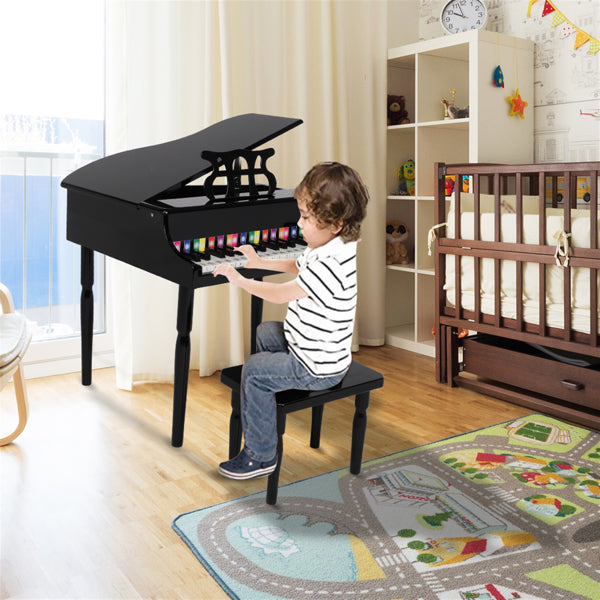 Wooden Toys 30-key Children's Wooden Piano with Music Stand