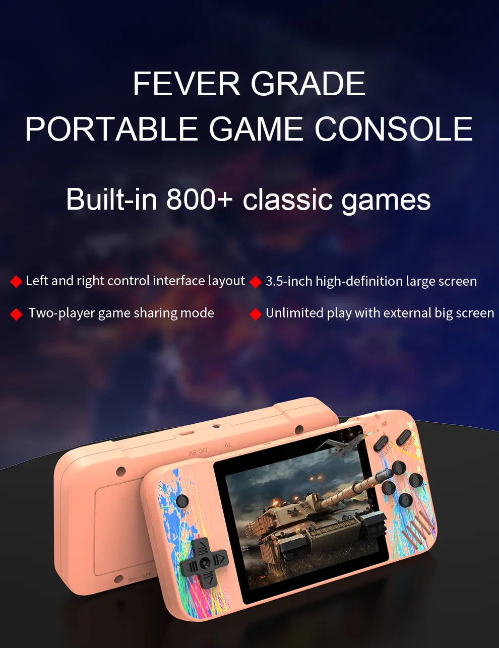 800 in 1 Portable Macaron Video Retro Game Console for Gifts - Shakefav.com