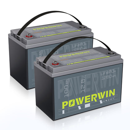 Pack de 2 batteries POWERWIN BT100×2 LiFePO4 2560Wh 