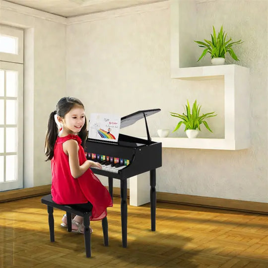 Wooden Toys 30-key Children's Wooden Piano with Music Stand - Shakefav.com