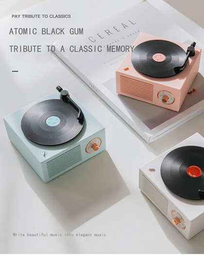 Mini disques vinyles rétro, haut-parleurs Bluetooth sans fil