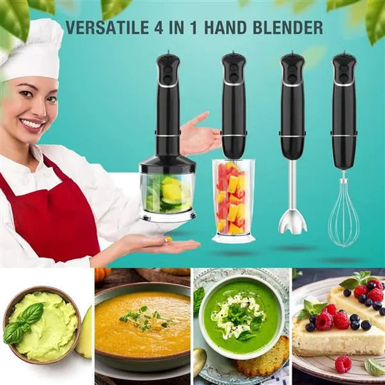 Electric 4-in-1 Hand Immersion Blender with 12-Speed Stick - Shakefav.com