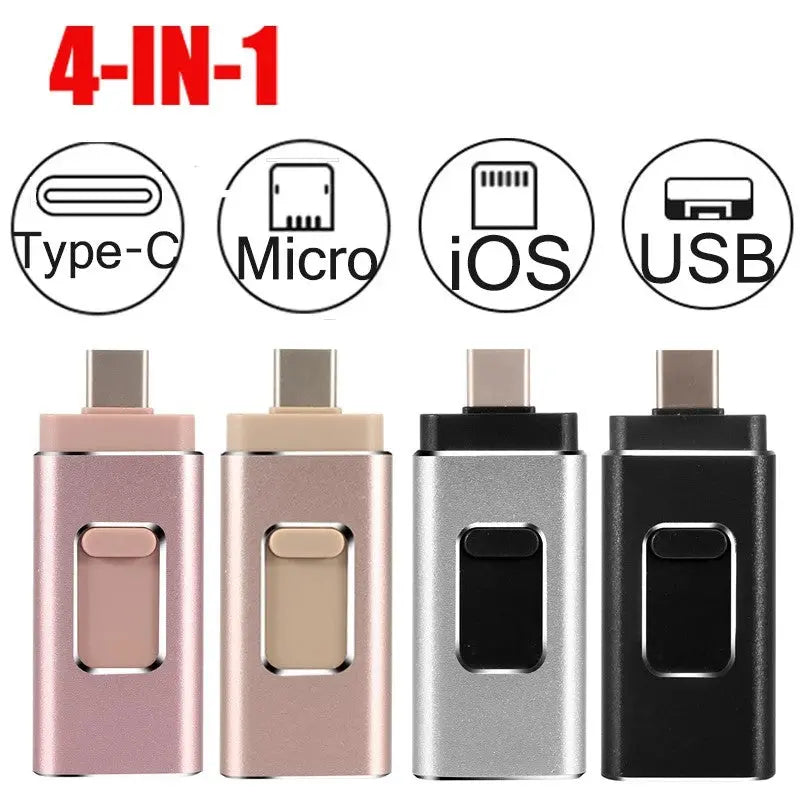 High Speed 4 in 1 Pendrive U Stick Type-c OTG USB Flash Drive - Shakefav.com