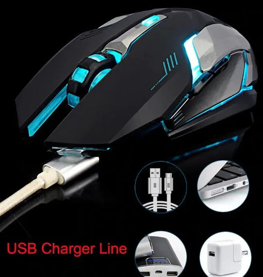 Ninja Dragon Stealth 7 Wireless Silent LED Gaming Mouse - Shakefav.com