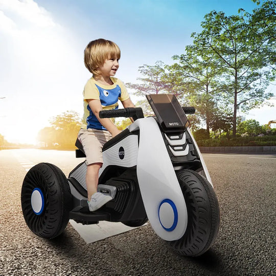 Children's Electric Motorcycle 3 Wheels Double Drive With Music - Shakefav.com