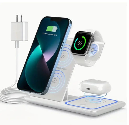 Foldable 3 In 1 Fast 15w QI Wireless Charging Station-15w Wireless Charging Station - Shakefav.com