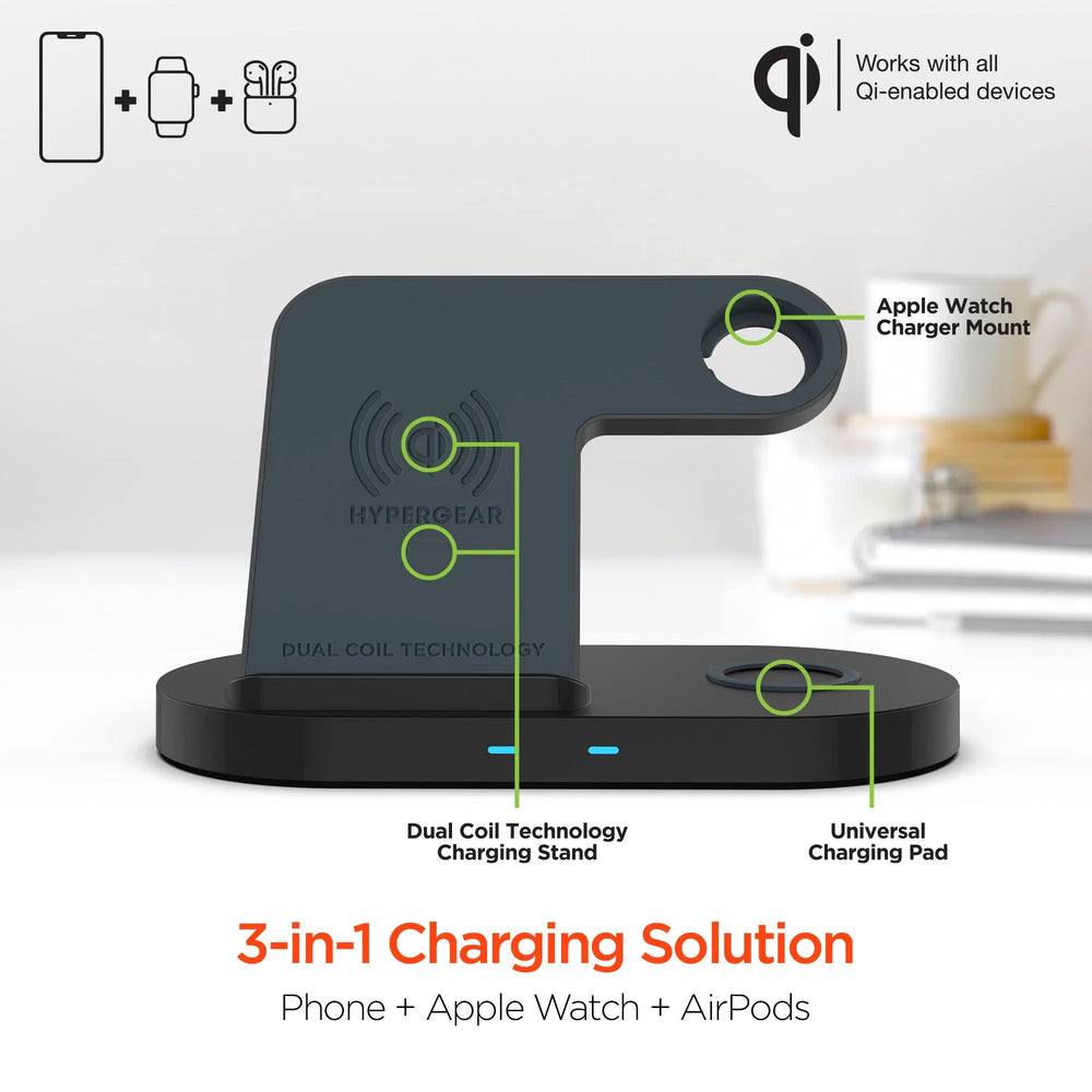 Hypergear 3-in-1 Wireless Charging Dock Black (15328-HYP) Sky Iapetus