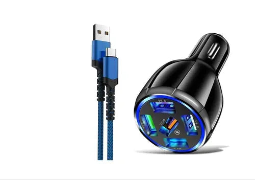 LED Fast Car Charger with USB C Android Cable Combo - Shakefav.com