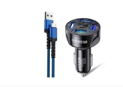 LED Fast Car Charger with USB C Android Cable Combo - Shakefav.com