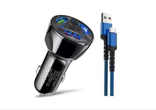 LED Fast Car Charger with USB C Android Cable Combo - Shakefav.com