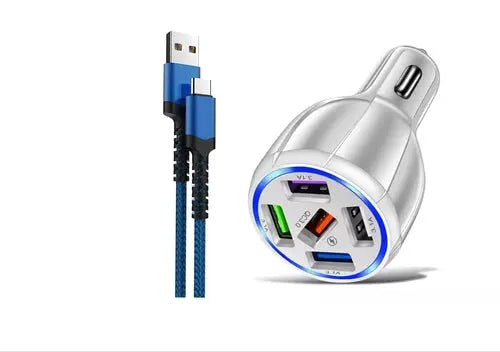 LED Fast Car Charger with USB C Android Cable Combo - Shakefav.com