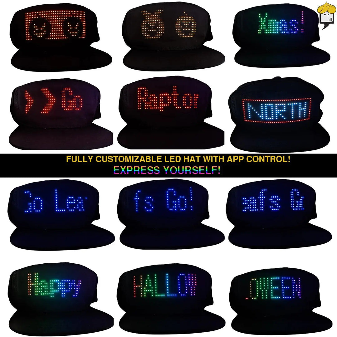 TGT Unique App Controlled LED Hat | Lightup Display Message LED Cap - Shakefav.com