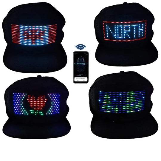 TGT Unique App Controlled LED Hat | Lightup Display Message LED Cap - Shakefav.com