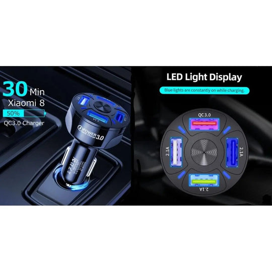 LED Fast Car Charger with USB C Android Cable Combo - Shakefav.com