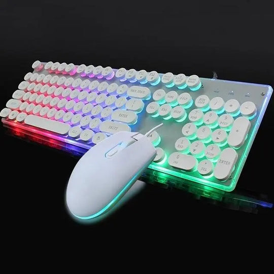 Dragon LED Backlight Gaming USB Wired Keyboard Mouse Set Yellow Pandora