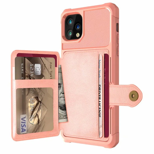 360 Protection Magnetic Leather Wallet Armor Case for iPhone - Shakefav.com