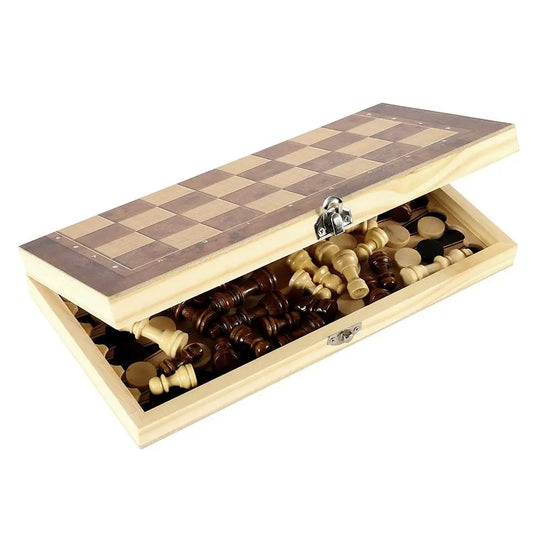 Foldable Wooden Chess Set Board Game-Foldable Chess Set - Shakefav.com